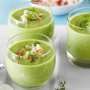 Chilled cucumber soup with king crab