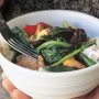 Chinese broccoli and mushroom stir-fry (vegetarian)