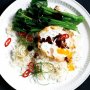 Chinese fried eggs with sticky ginger rice