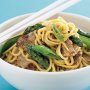 Chinese pork and noodle stir-fry