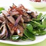 Chipolata, spinach and red onion salad