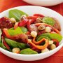 Chorizo, spinach and chickpea salad