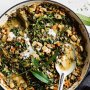 Creamy French lentils with silverbeet and parsnip