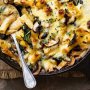 Creamy mushroom and spinach pasta bake