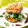 Crispy pork with sticky five-spiced pineapple