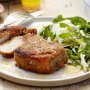 Crumbed pork chops with pear and walnut salad