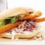 Crumbed whiting burgers with cabbage slaw and coconut mayo