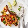 Cuban mojo marinated pork cutlets with corn and capsicum salsa