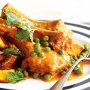 Curried lamb cutlets with roast pumpkin