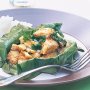 Curry fish in banana leaves