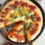 Deep-dish Italian meatball pizza