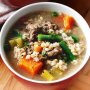 Diabetes-friendly beef and barley soup