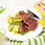 Easy braised lettuce and peas with lamb