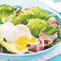 Egg, prosciutto and sugar snap salad