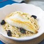 Fish, chilli, olive and white wine pasta