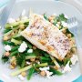 Fish with chickpea and green chilli salad