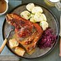 German-style roast pork with beer gravy