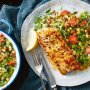 Gluten-free paprika fish with broccoli tabouleh