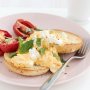 Goats cheese and basil scrambled eggs