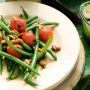 Green bean, roast tomato and almond salad