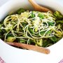 Green bean and snow pea pasta salad