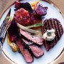 Grilled Angus beef with beetroot and blood orange salad