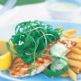 Grilled blue-eye trevalla with herb mayonnaise and fries