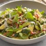 Grilled curry zucchini and capsicum salad with rocket and yoghurt vinaigrette