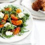 Grilled peach and nectarine salad with pork cutlets