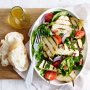 Grilled pear and haloumi salad