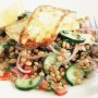 Haloumi with lentil salad