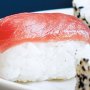 Hand-moulded tuna sushi