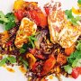 Harissa roast carrot, quinoa and haloumi salad