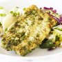 Herb crusted fish fillets with creamy potato salad