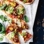 Indian pizza with curried cauliflower and green chilli