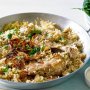 Indian spiced rice with chicken, crispy onions and saffron