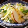 Jerusalem artichoke, pear and blue cheese salad