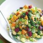 Jewelled vegetable and couscous salad with green harissa dressing