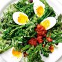 Kale, broccolini, asparagus and egg salad
