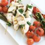 Kingfish skewers with chargrilled tomatoes and chillies (gluten-free)