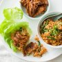 Korean barbecue pork with kimchi fried rice