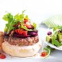 Lamb burger with quinoa and beetroot salad