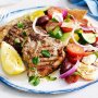 Lamb chops with Greek fattoush salad