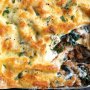 Lasagne with kale and bacon