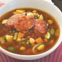 Lentil and chickpea soup with chorizo