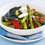 Lentil salad with chargrilled mushrooms & asparagus
