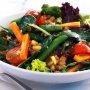 Lentil & vegetable salad with horseradish dressing