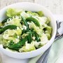 Lettuce, pea, mint and feta salad