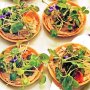 Little hummus & herb salad tarts
