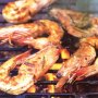 Low-fat barbecued prawns with lime, chilli & coriander